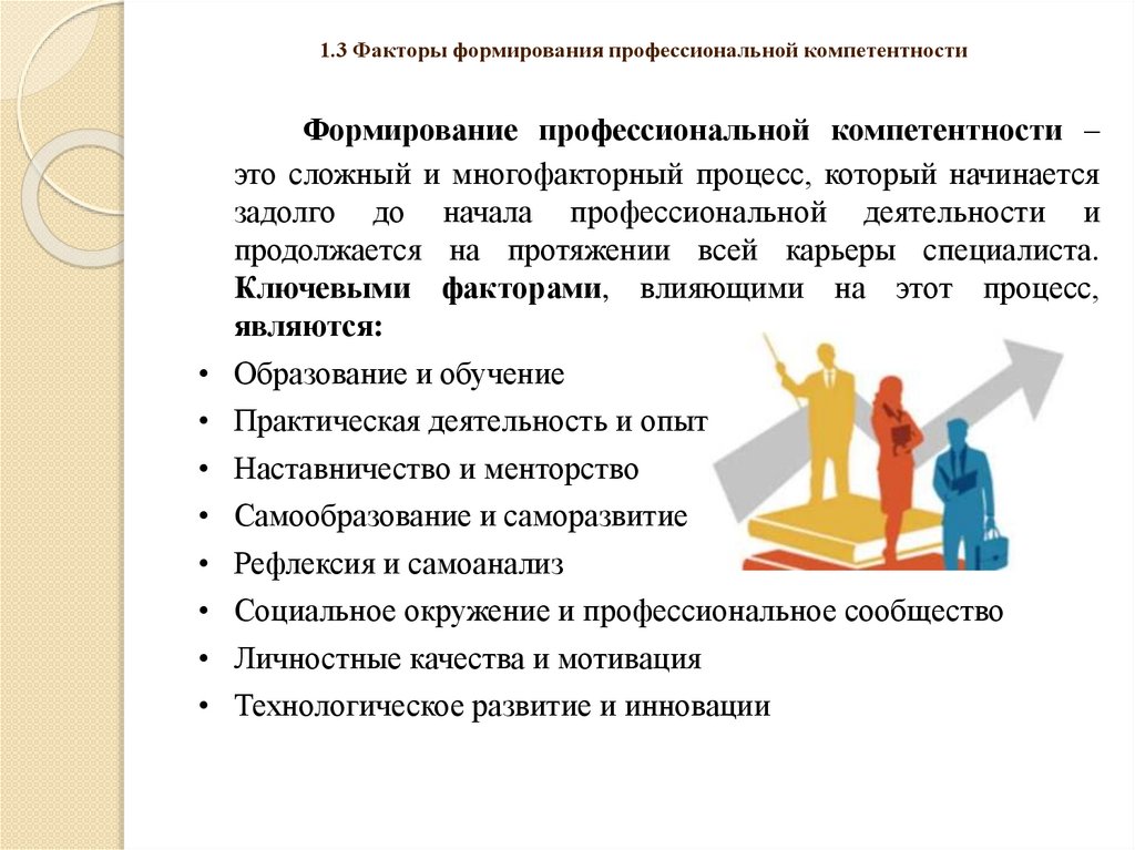 1.3 Факторы формирования профессиональной компетентности