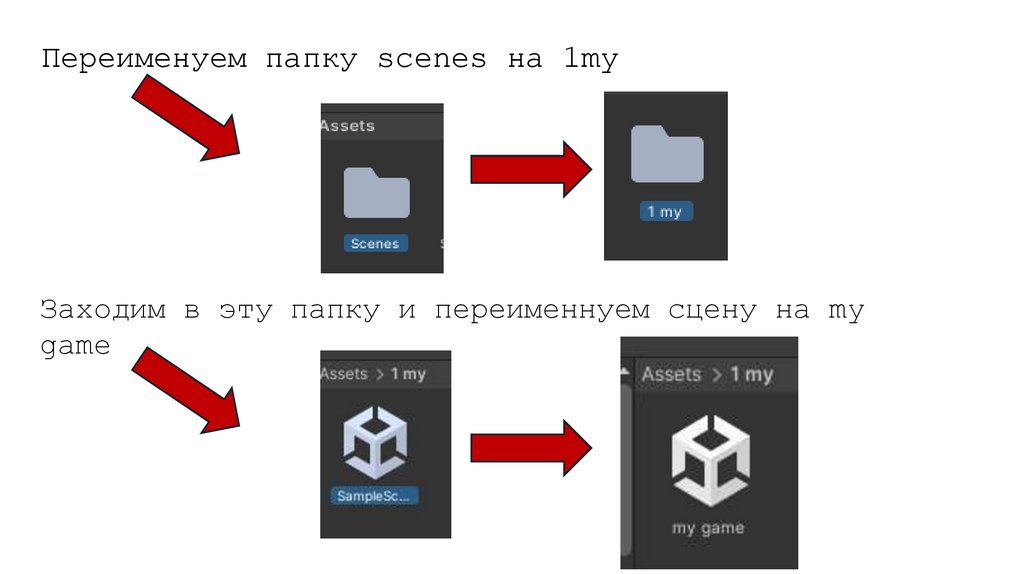 Переименуем папку scenes на 1my