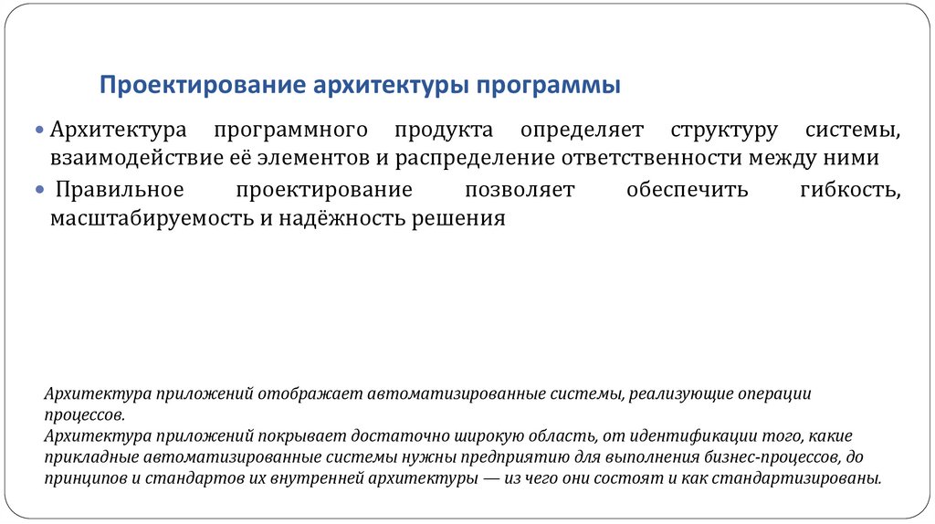 Проектирование архитектуры программы