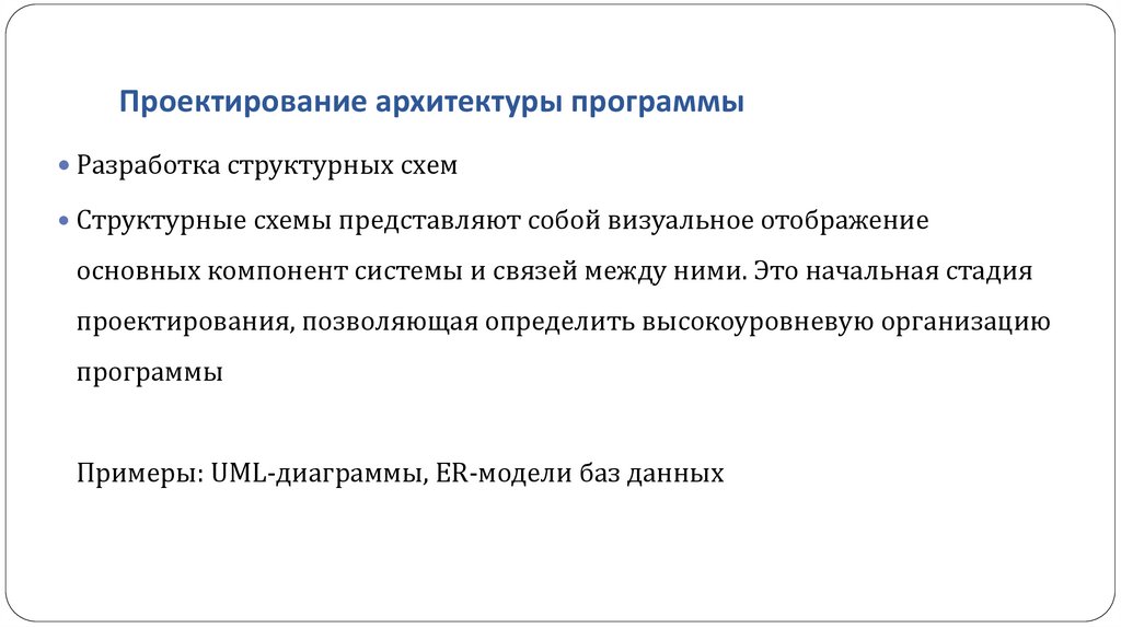 Проектирование архитектуры программы