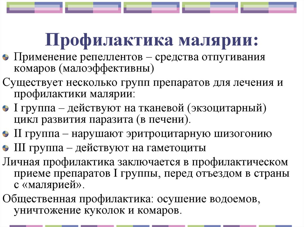 Профилактика малярии: