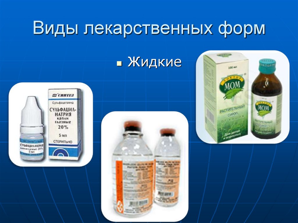 Виды лекарственных форм