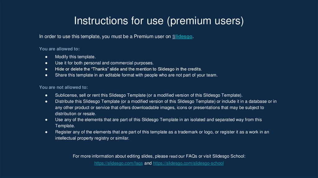 Instructions for use (premium users)