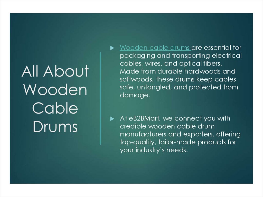 All About Wooden Cable Drums