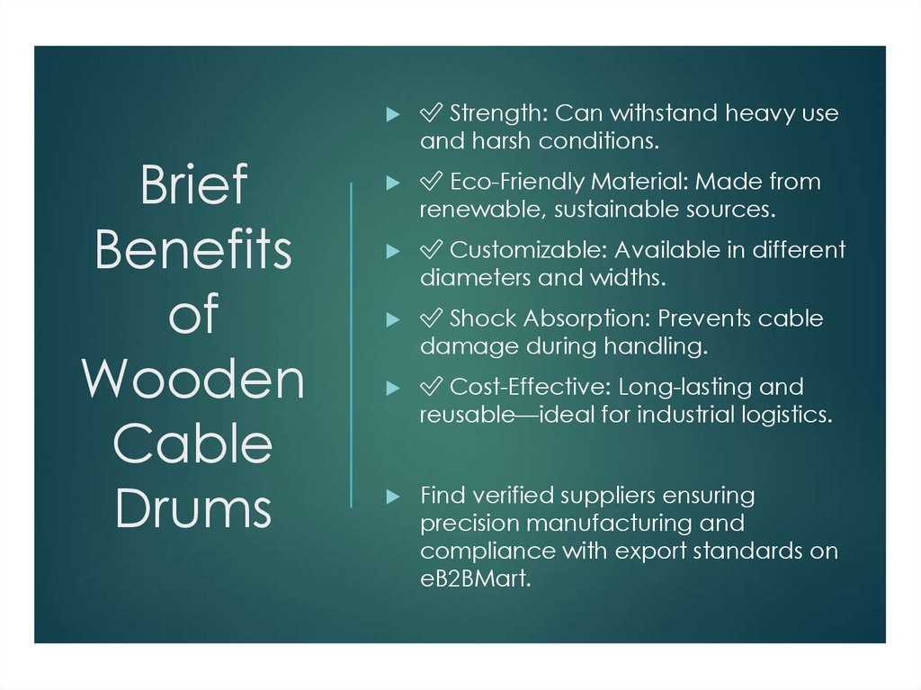 Brief Benefits of Wooden Cable Drums