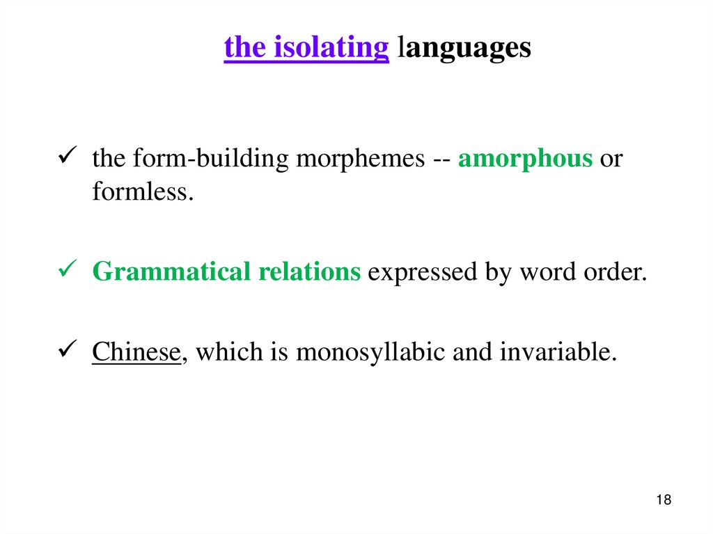 the isolating languages