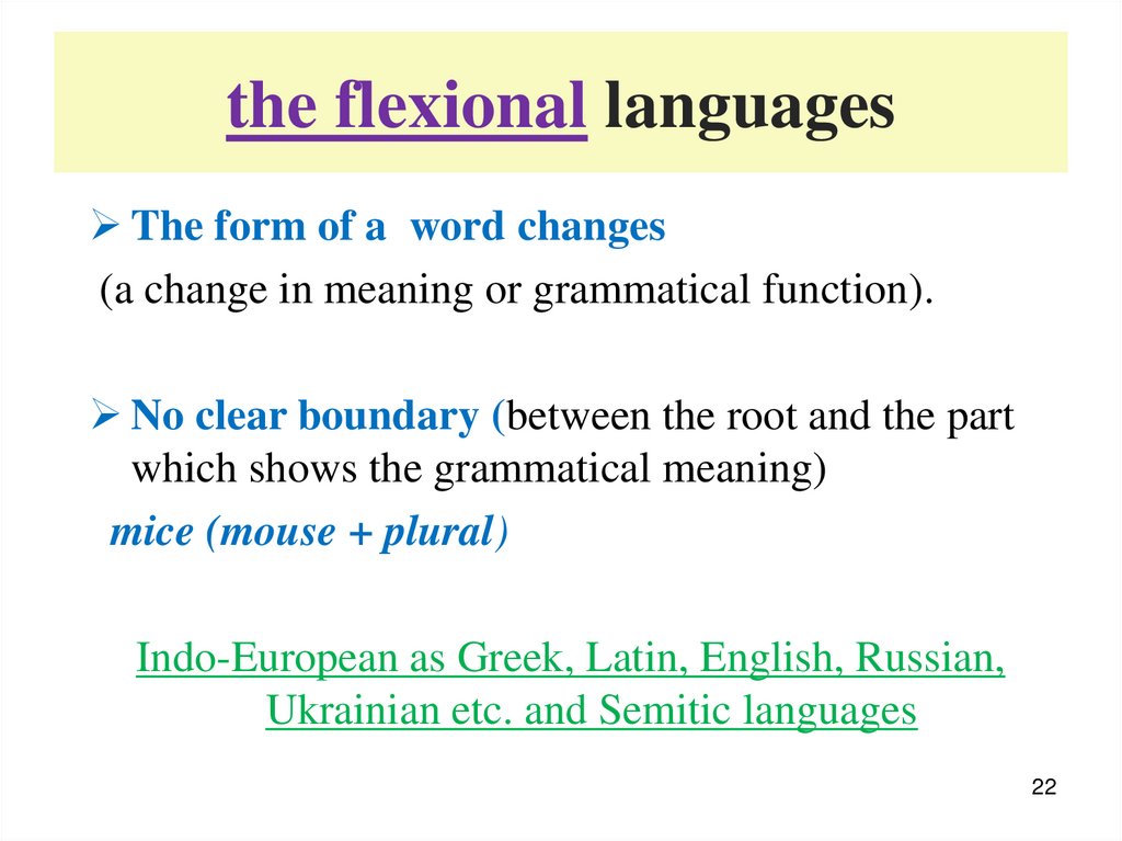 the flexional languages