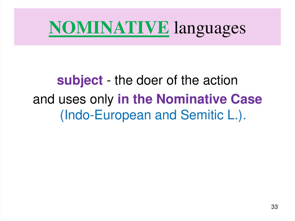 NOMINATIVE languages