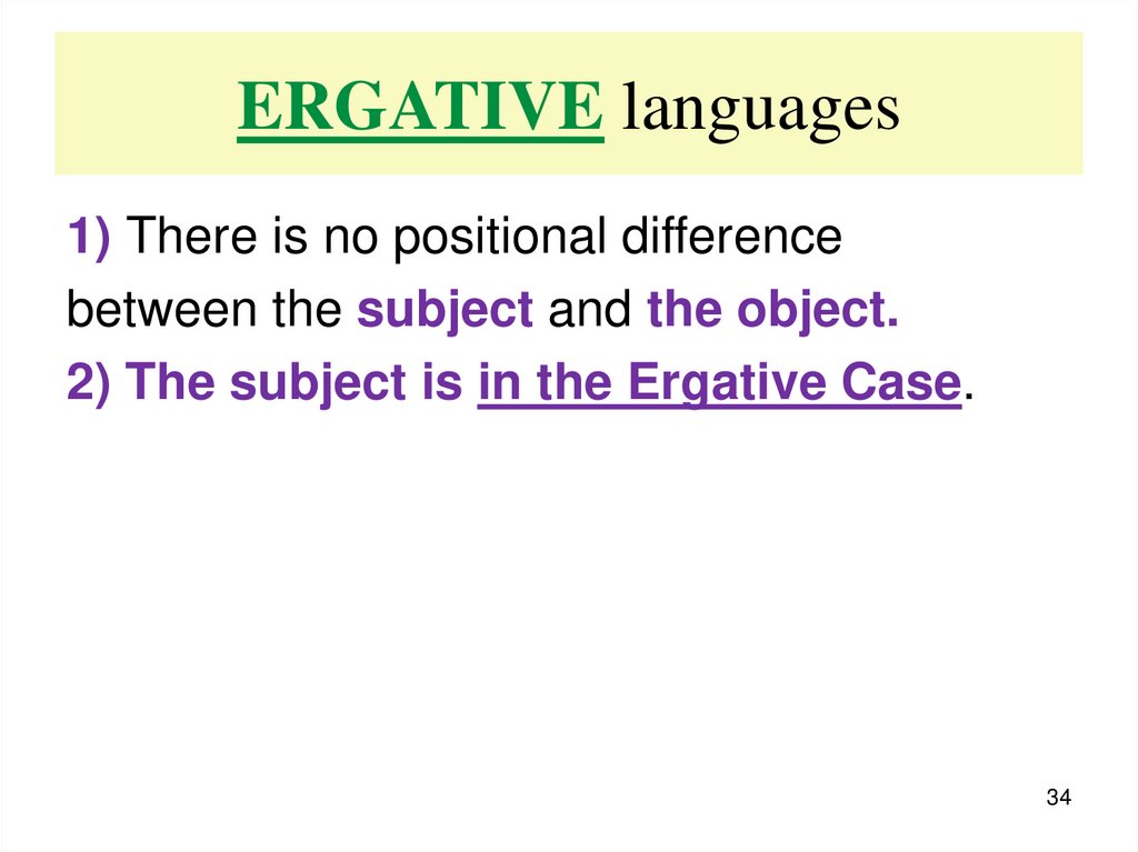 ERGATIVE languages