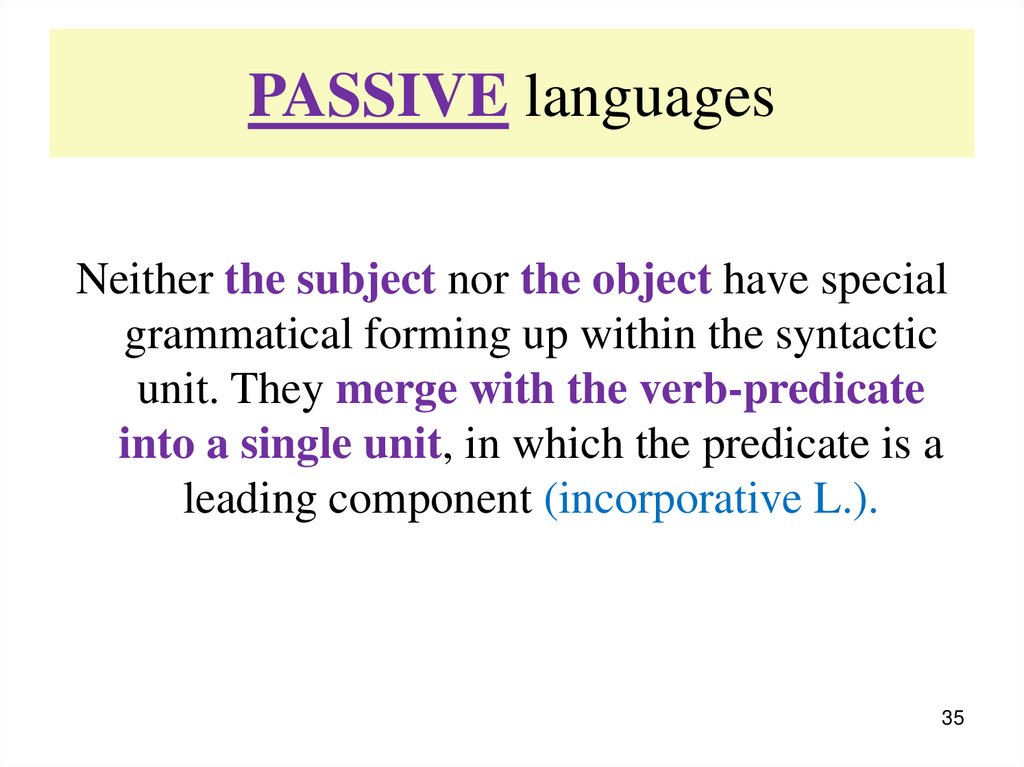 PASSIVE languages