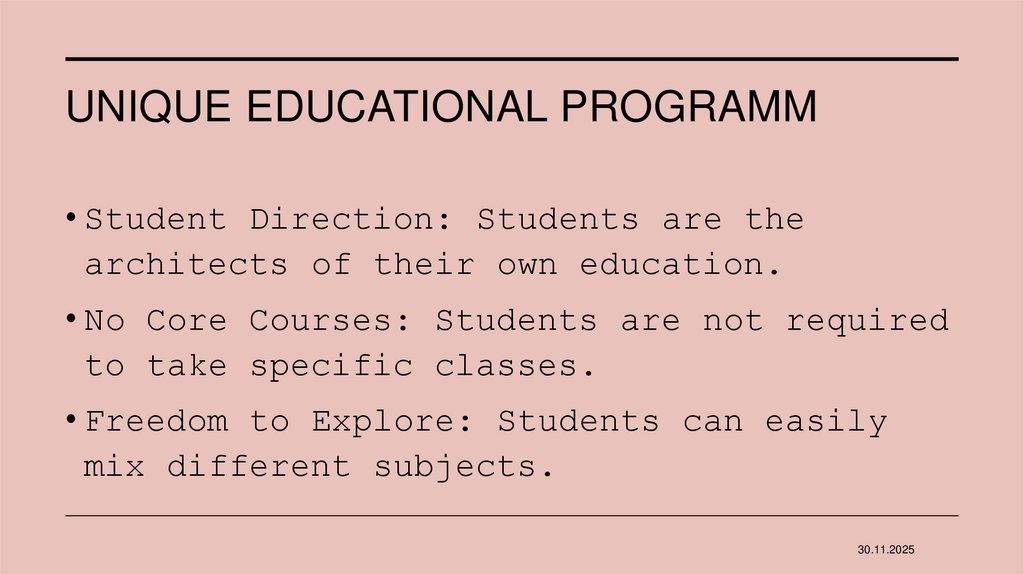 UNIQUE EDUCATIONAL PROGRAMM