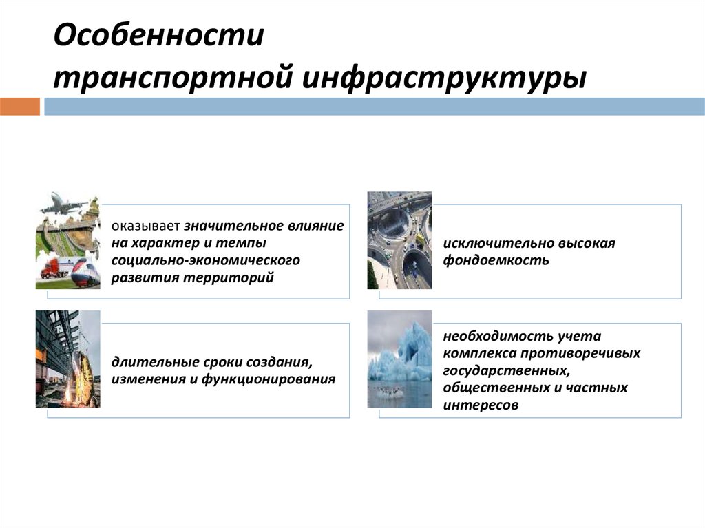Особенности транспортной инфраструктуры