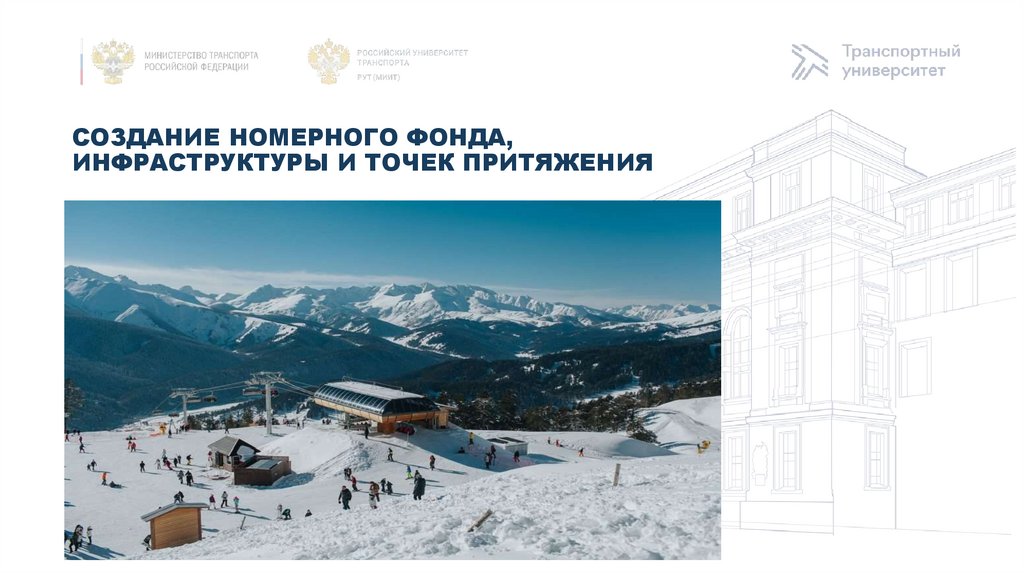 Создание номерного фонда, инфраструктуры и точек притяжения