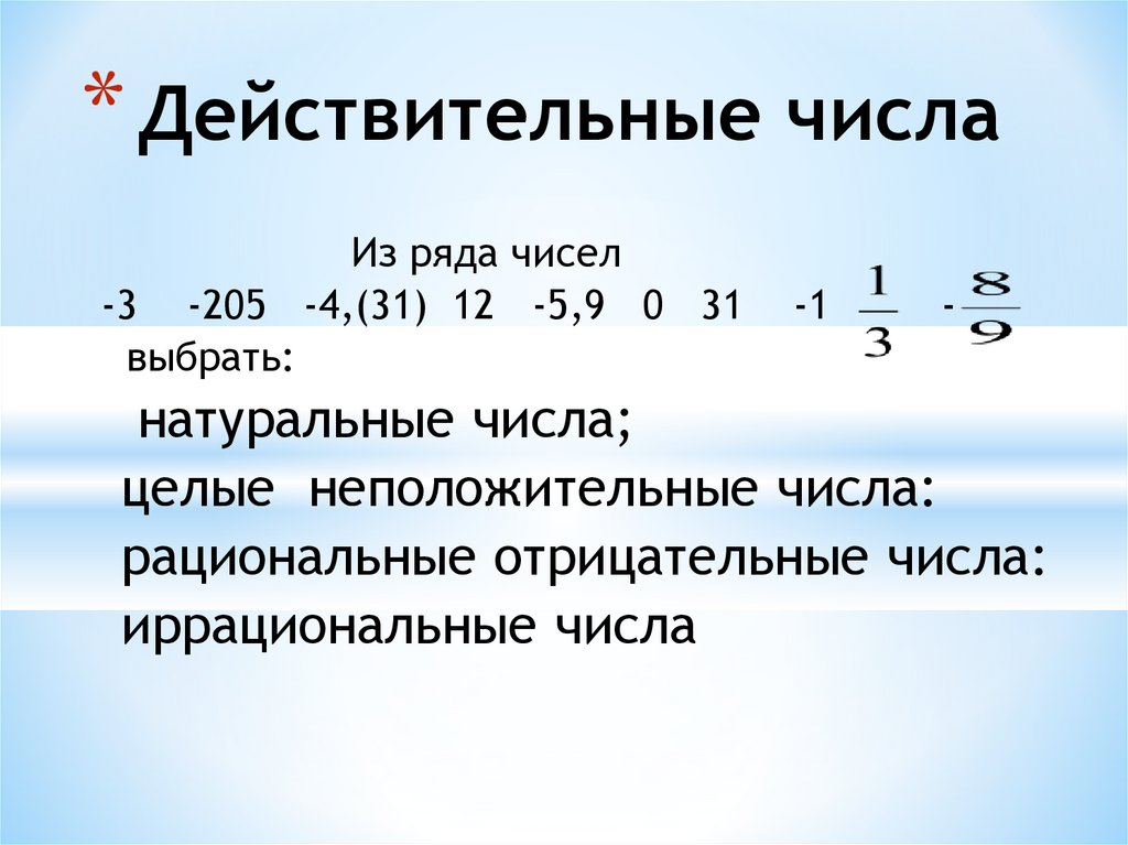 Действительные числа