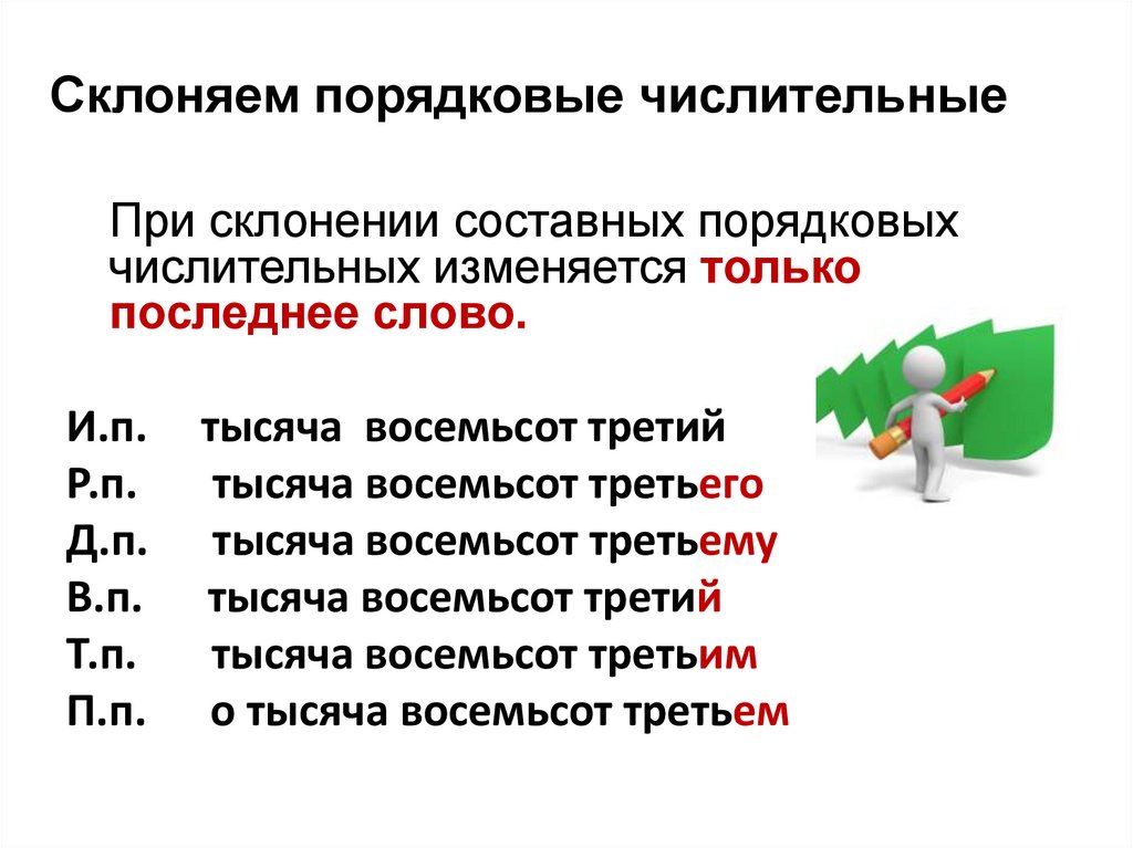 Склоняем порядковые числительные