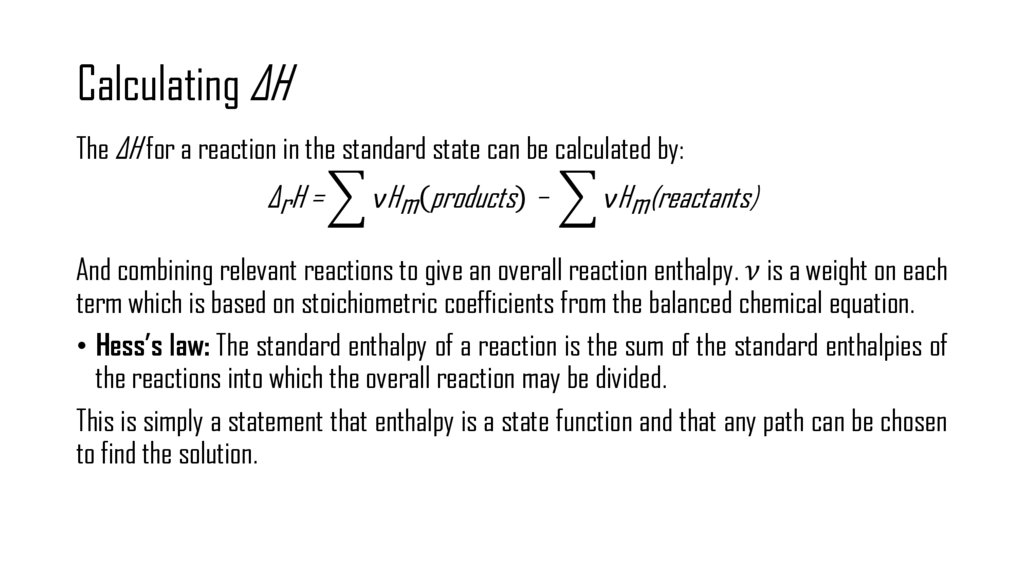 Calculating ΔH