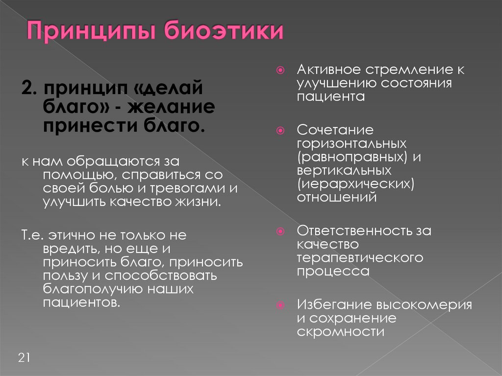 Принципы биоэтики