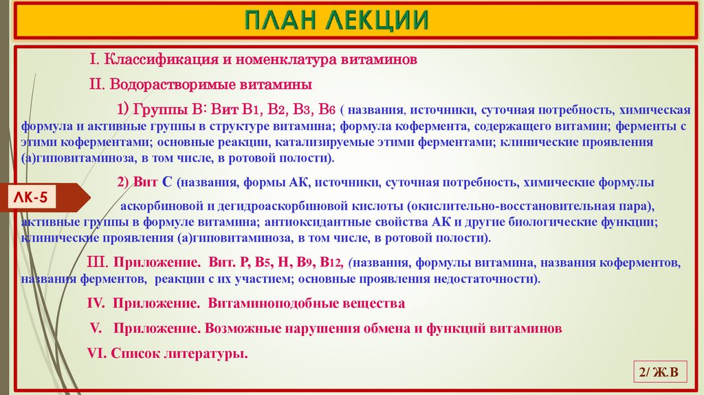 ПЛАН ЛЕКЦИИ