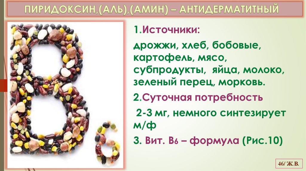 ПИРИДОКСИН,(АЛЬ),(АМИН) – АНТИДЕРМАТИТНЫЙ