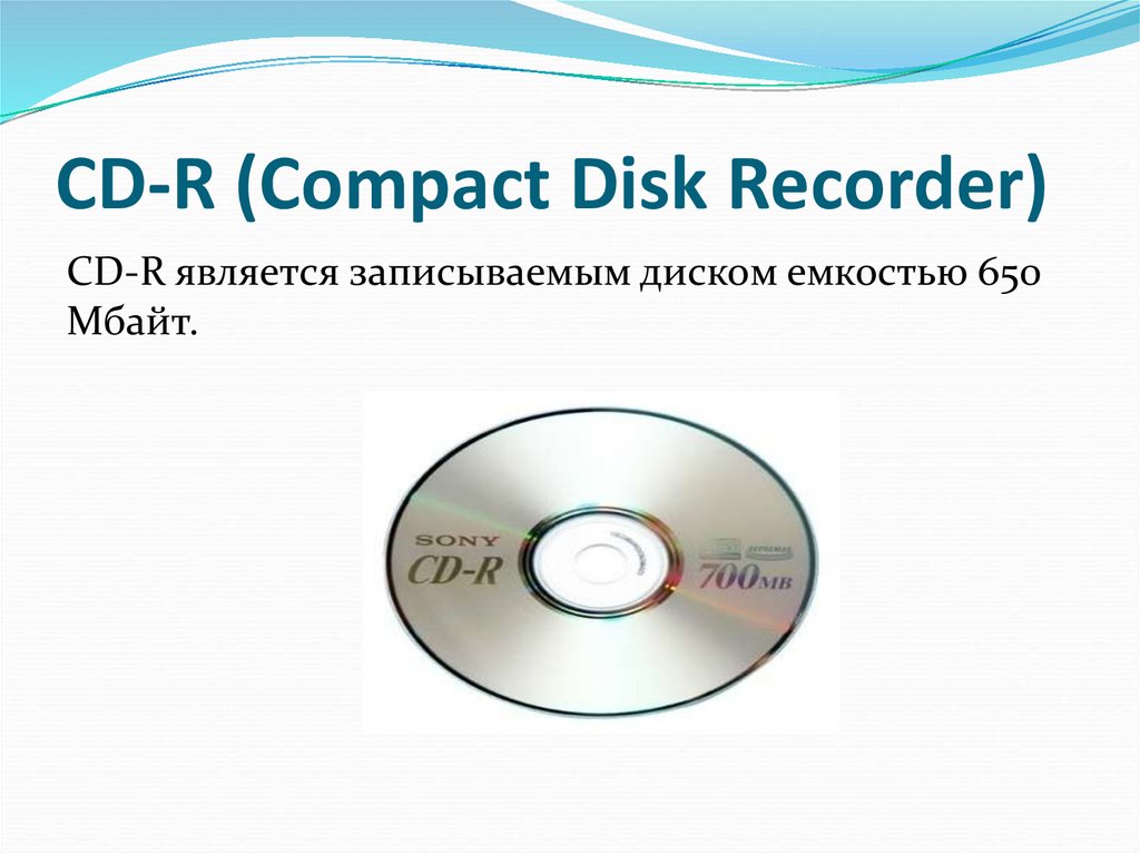 CD-R (Compact Disk Recorder)