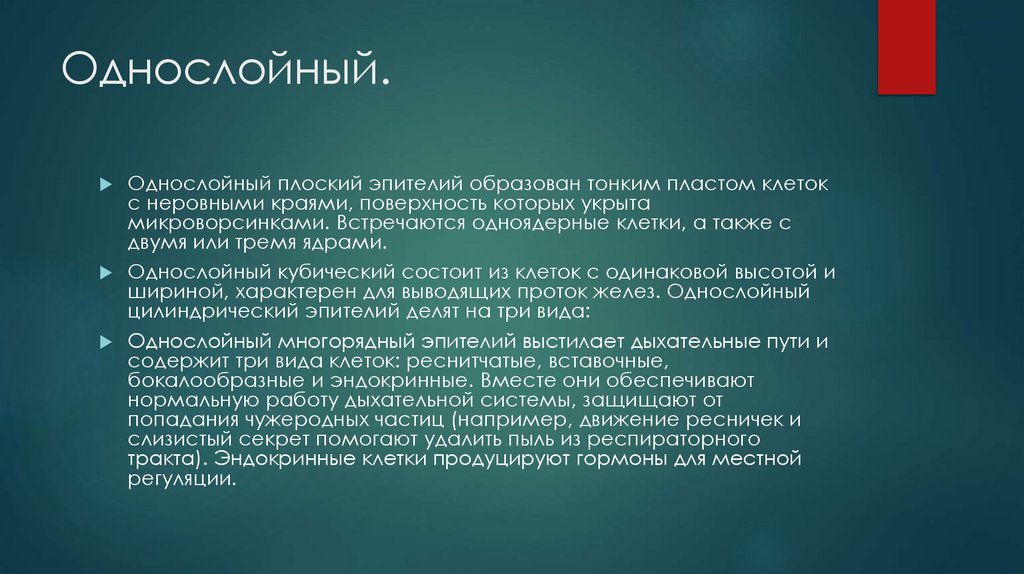 Однослойный.