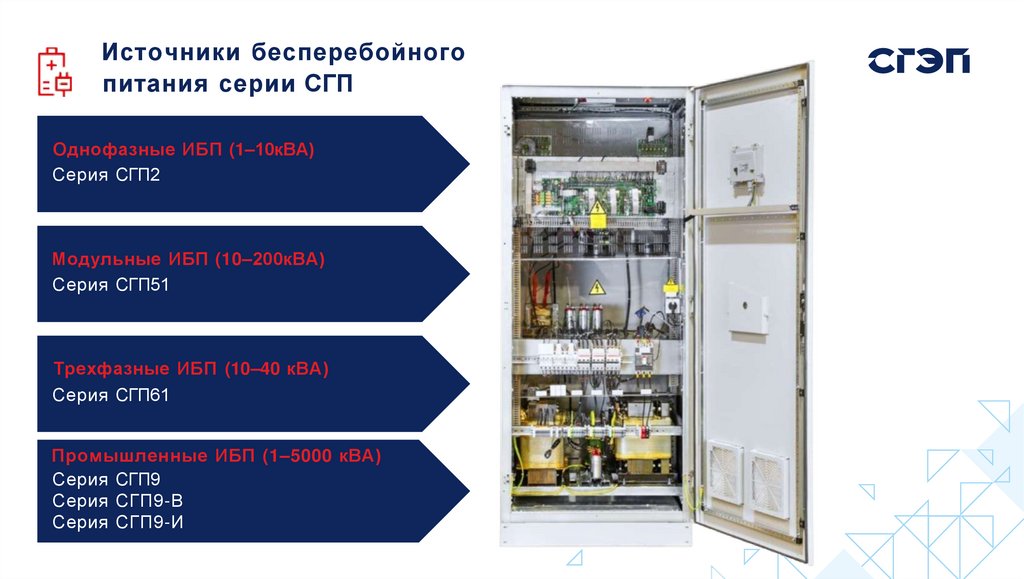 Источники бесперебойного питания серии СГП