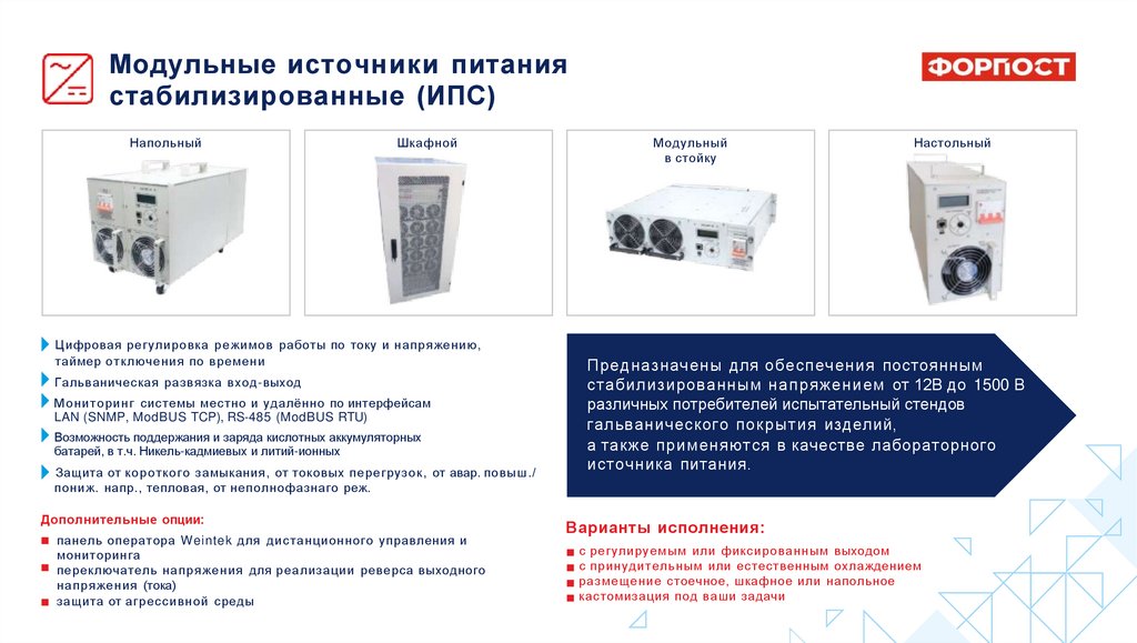 Модульные источники питания стабилизированные (ИПС)