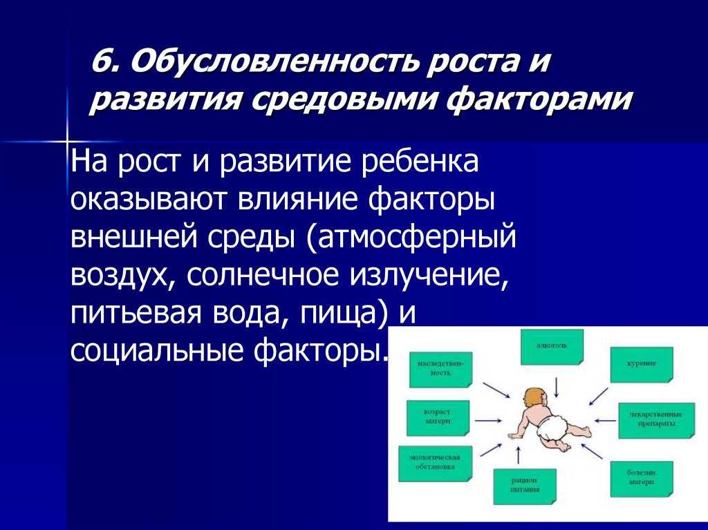 6. Обусловленность роста и развития средовыми факторами