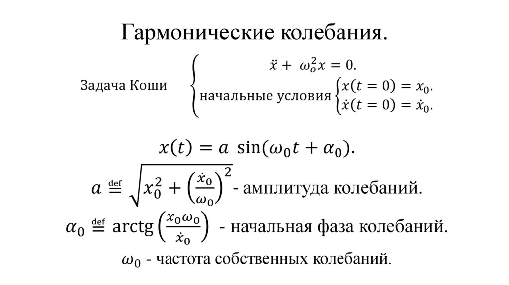 Гармонические колебания.