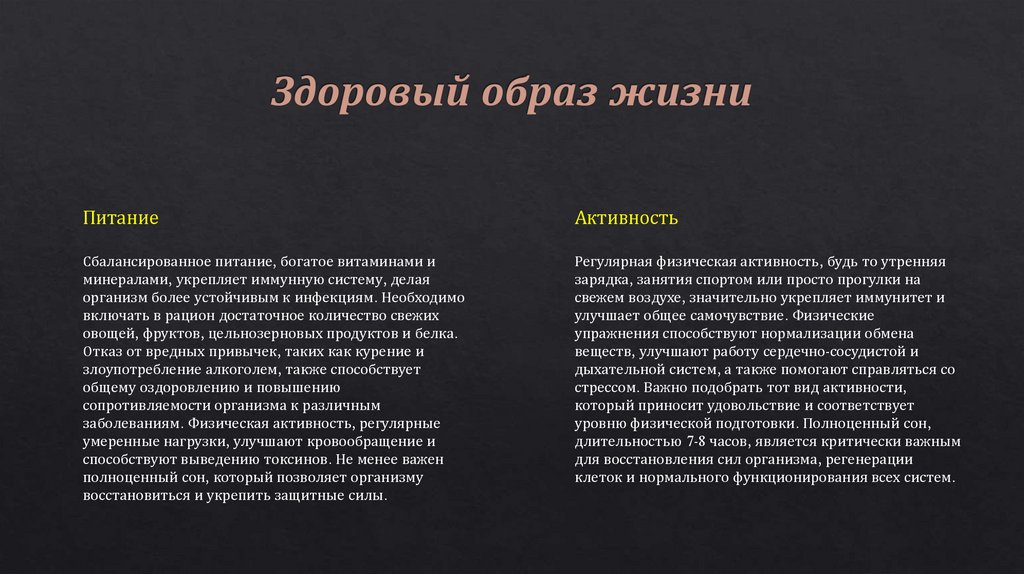 Здоровый образ жизни