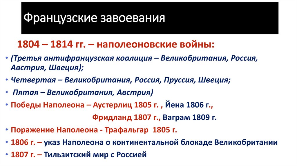 Французские завоевания