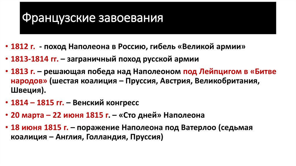 Французские завоевания