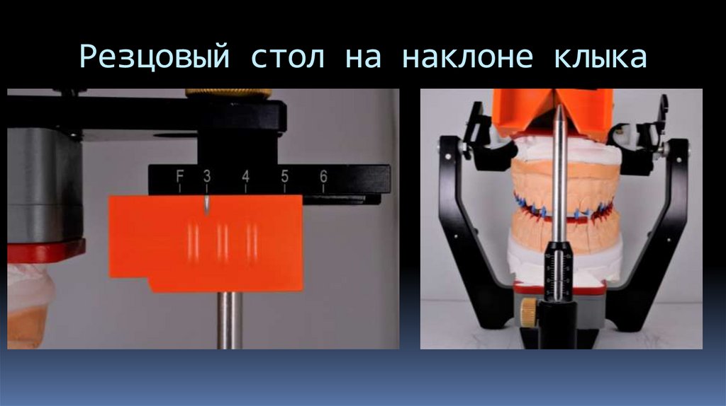 Резцовый стол на наклоне клыка