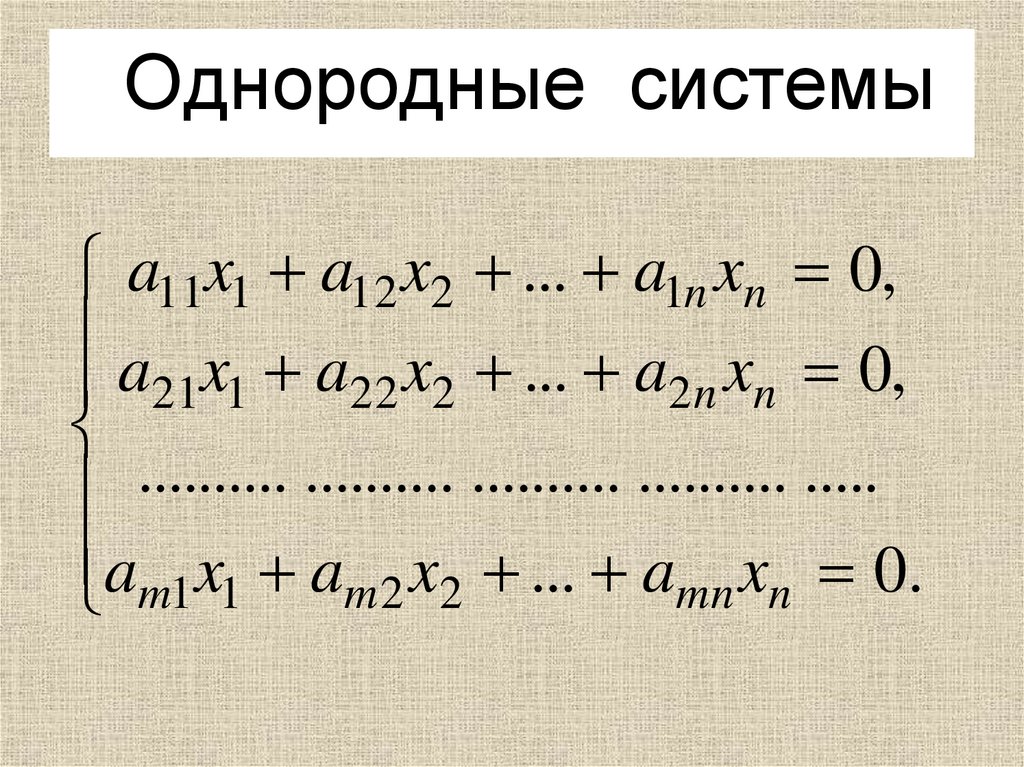 Однородные системы