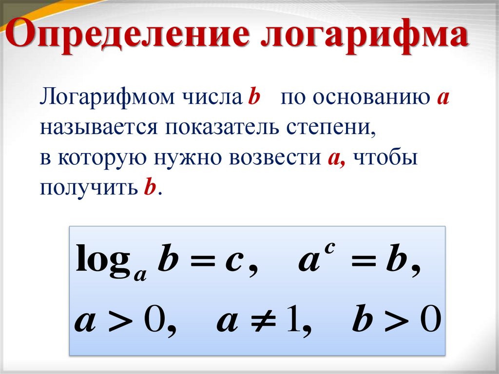 Определение логарифма