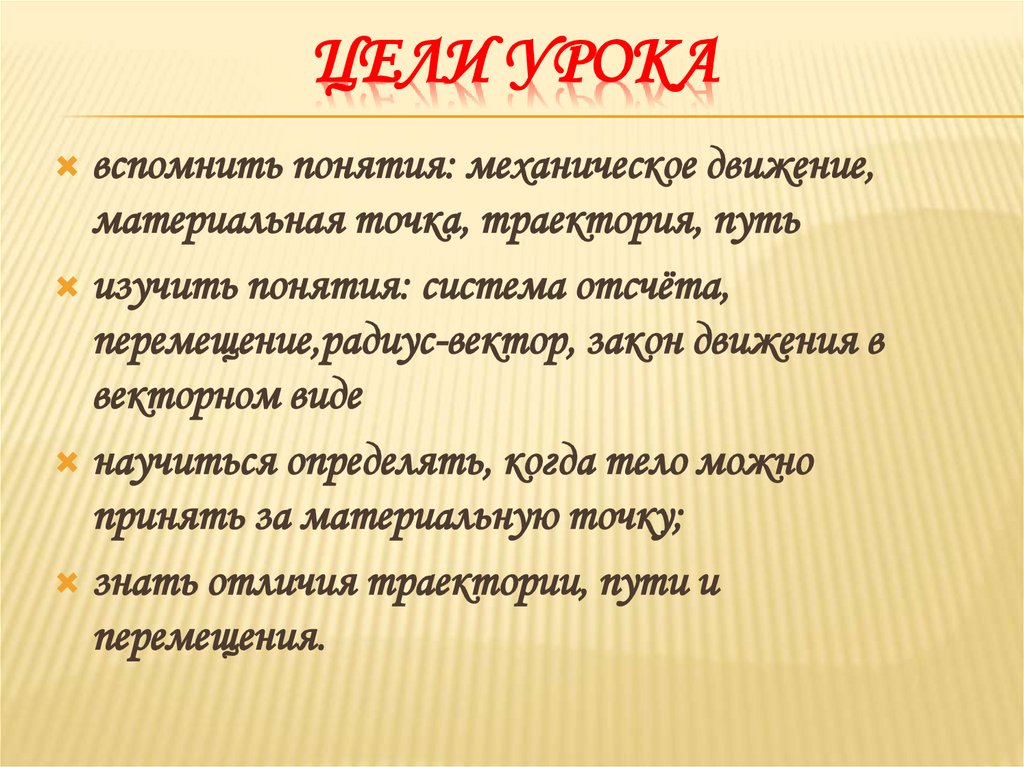 Цели урока