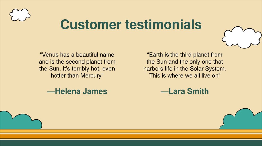 Customer testimonials