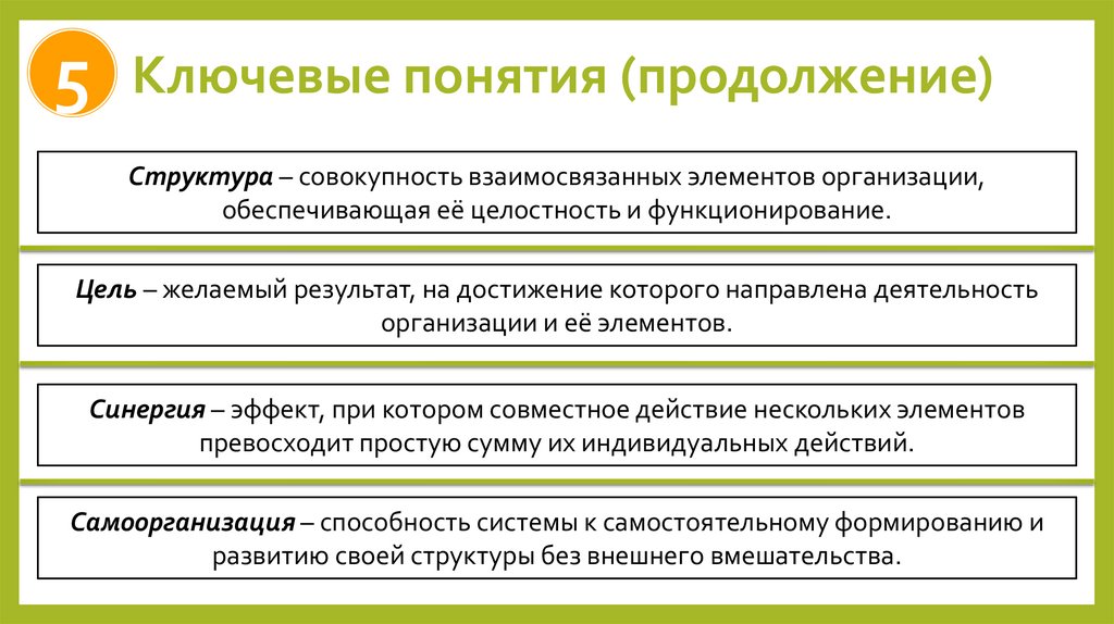 Ключевые понятия (продолжение)