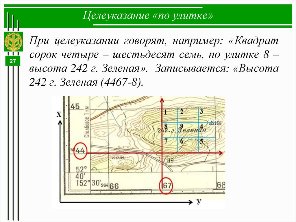 Целеуказание «по улитке»