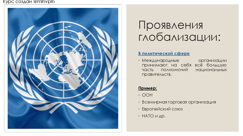 Проявления глобализации: