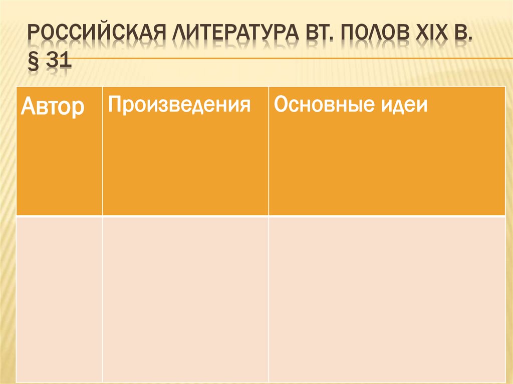 Российская литература вт. полов XIX в. § 31