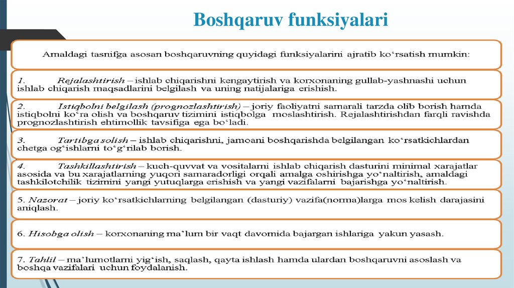 Boshqaruv funksiyalari