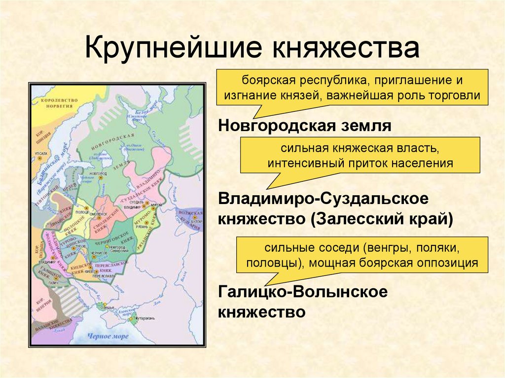 Крупнейшие княжества