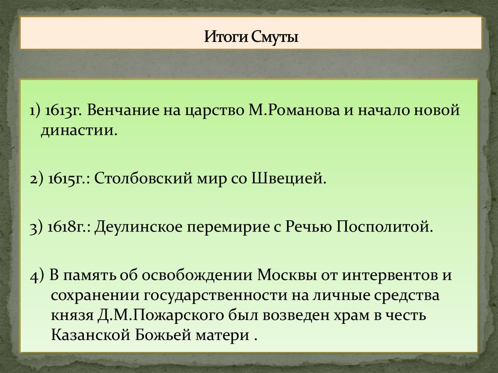 Итоги Смуты