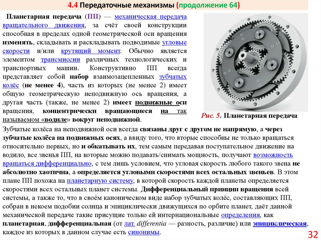 4.4 Передаточные механизмы (продолжение 64)