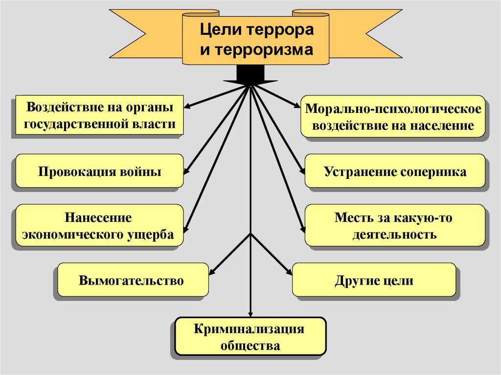 Цели террора и терроризма