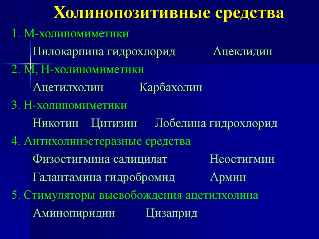 Холинопозитивные средства