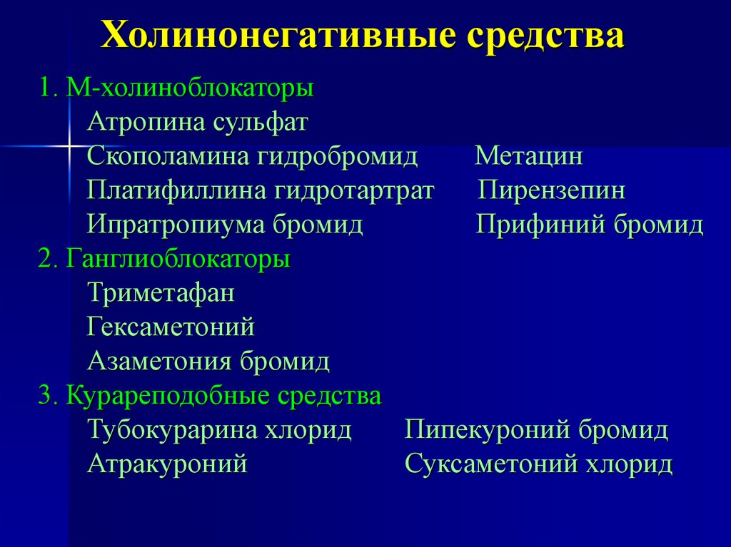 Холинонегативные средства
