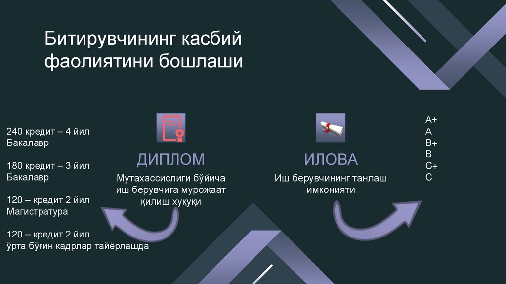Битирувчининг касбий фаолиятини бошлаши