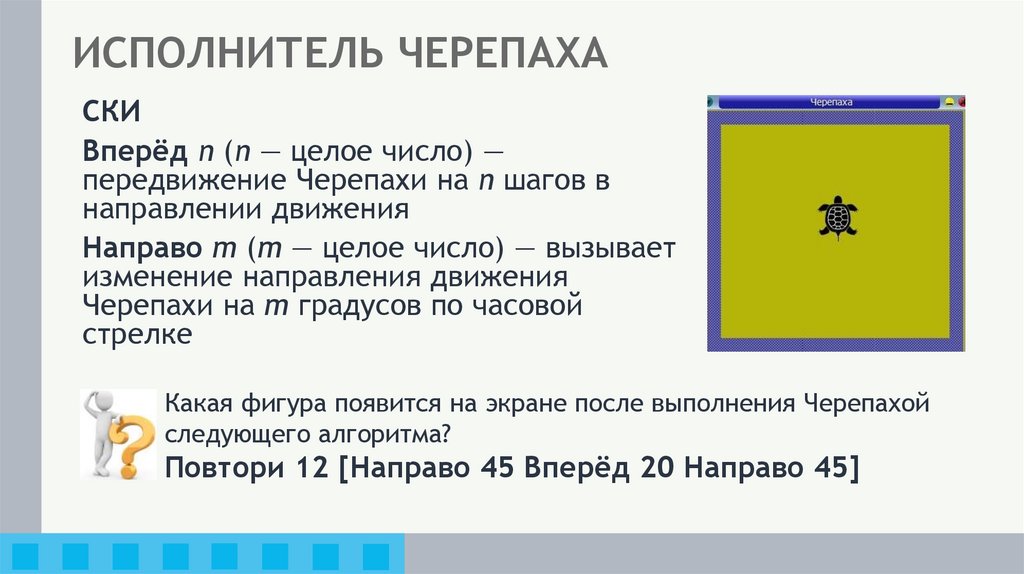 ИСПОЛНИТЕЛЬ ЧЕРЕПАХА